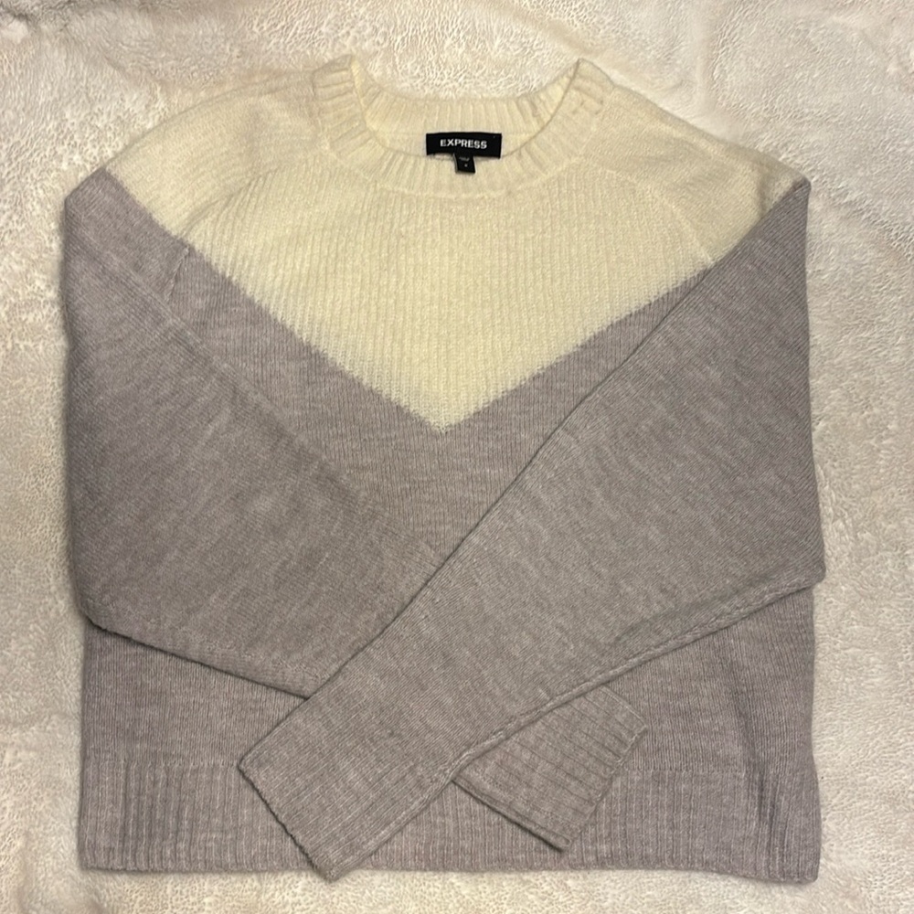 Express sweater lavender and cream.